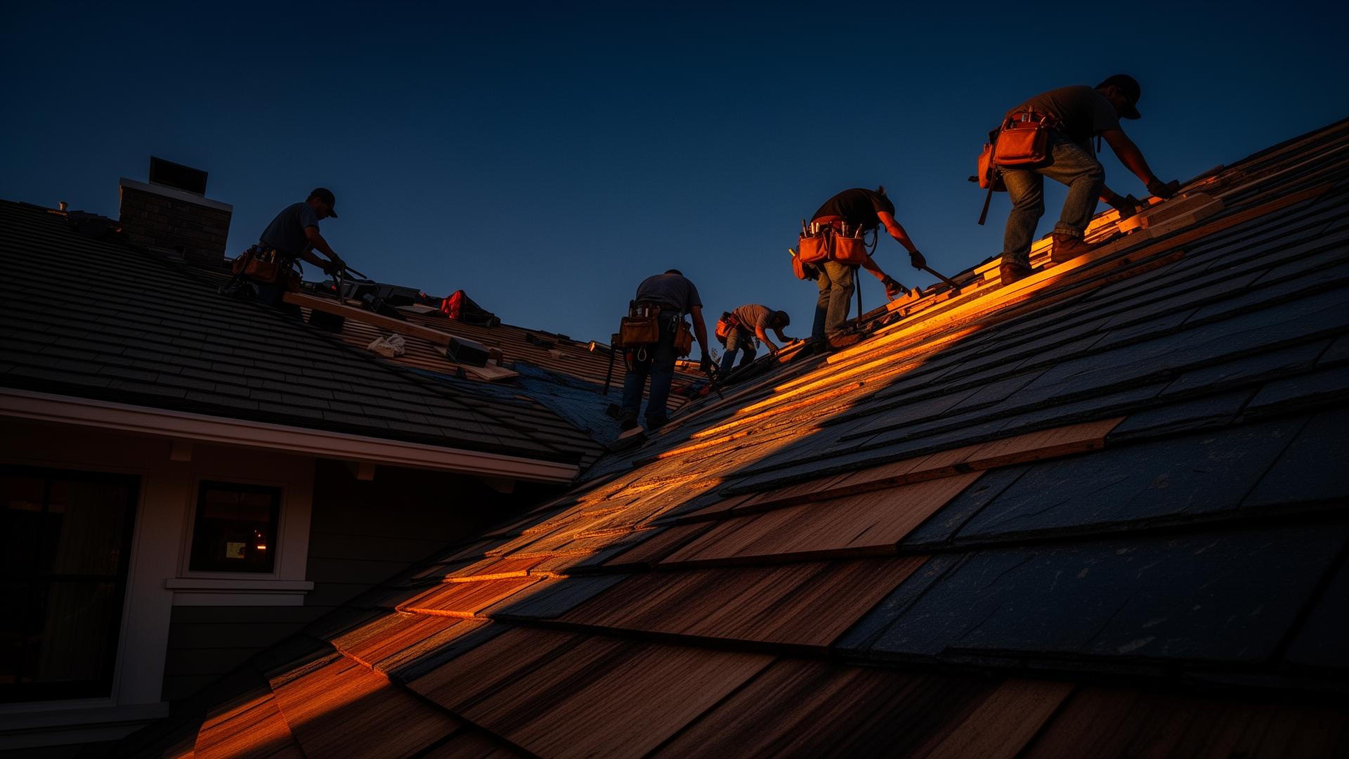 Slaton & Son Roofing Inc. crew at work